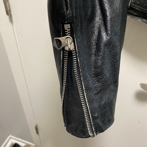 Nwt Women's‎ Re/done Brand Distressed Italian Leather Moto Black Jacket S $1250 - Picture 8 of 16